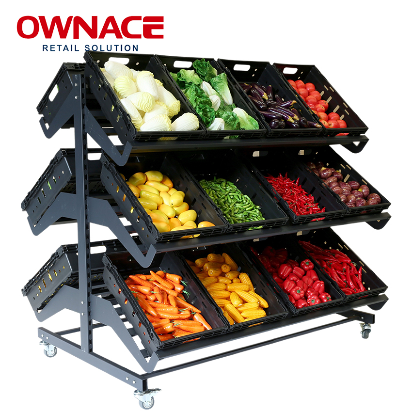 Double Single Sided Light Duty Single-sided Vegetable Shelving Rack Fresh Fruits And Vegetables Shelves