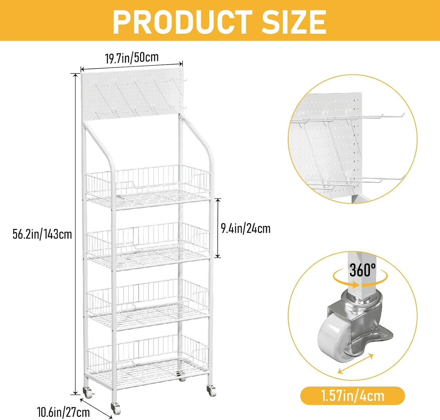 Convenience Stores Kitchen Supermarket Retail Display Rack Commercial Metal Snack Candy Display Shelf Cart With Wheels