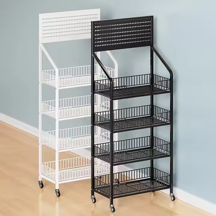 Single-Sided Supermarket Snack Display Stand Light Duty Rack Made of Metal and Steel for Snack Shelves