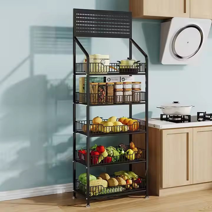 Supermarket Snacks Department Store Fixtures Metal Wire Mobile Multi Layers Bread Display Stand For Storage