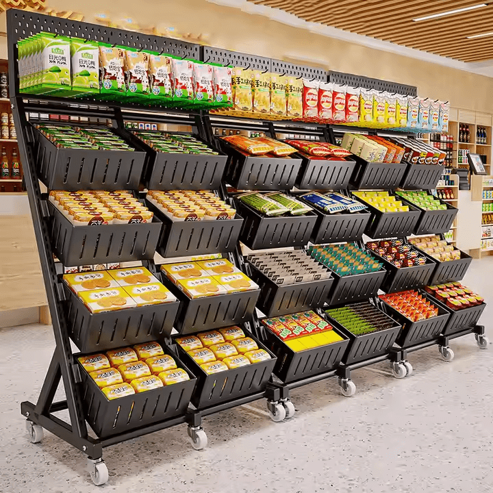 Vegetable Fruit Rack Shelf Supermarket Vegetable Shelf Rack Vegetable and Fruit Display Shelves Shop Design Display Stand