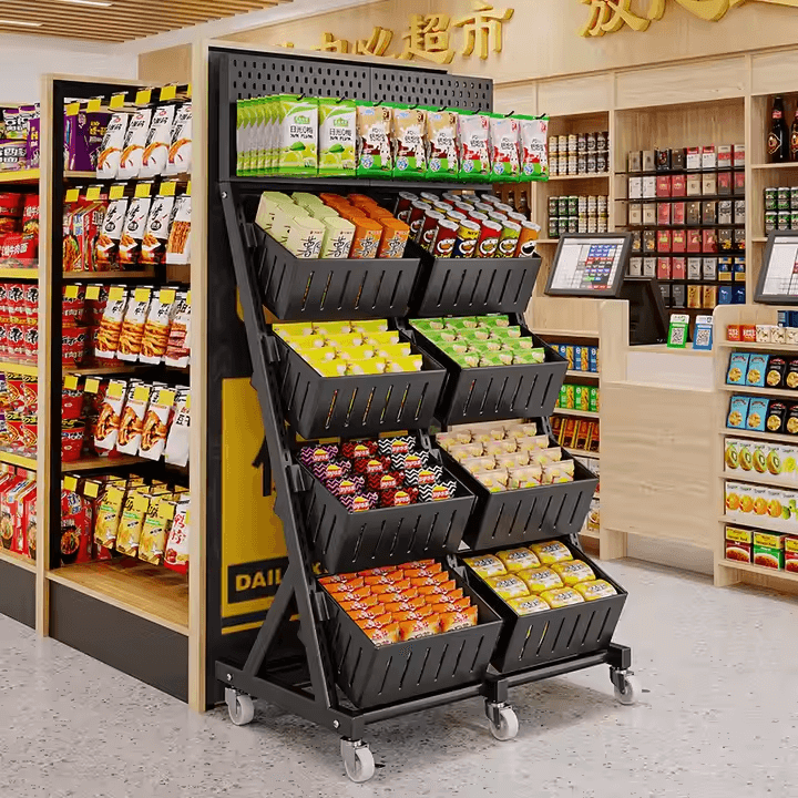 Vegetable Fruit Rack Shelf Supermarket Vegetable Shelf Rack Vegetable and Fruit Display Shelves Shop Design Display Stand