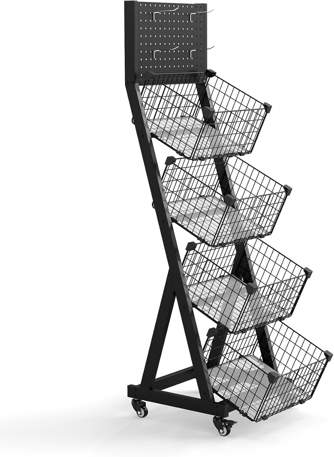 Modern Multipurpose 4 Tier Storage Rack Wheeling Kitchen Rolling Stand Fruit and Food Potatoes Snacks Dishes Washing Cart Shelf