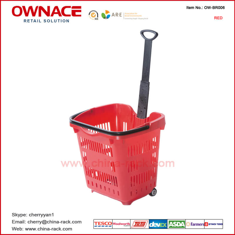 OW-BR006 Hot-selling Durable Rolling Shopping Basket